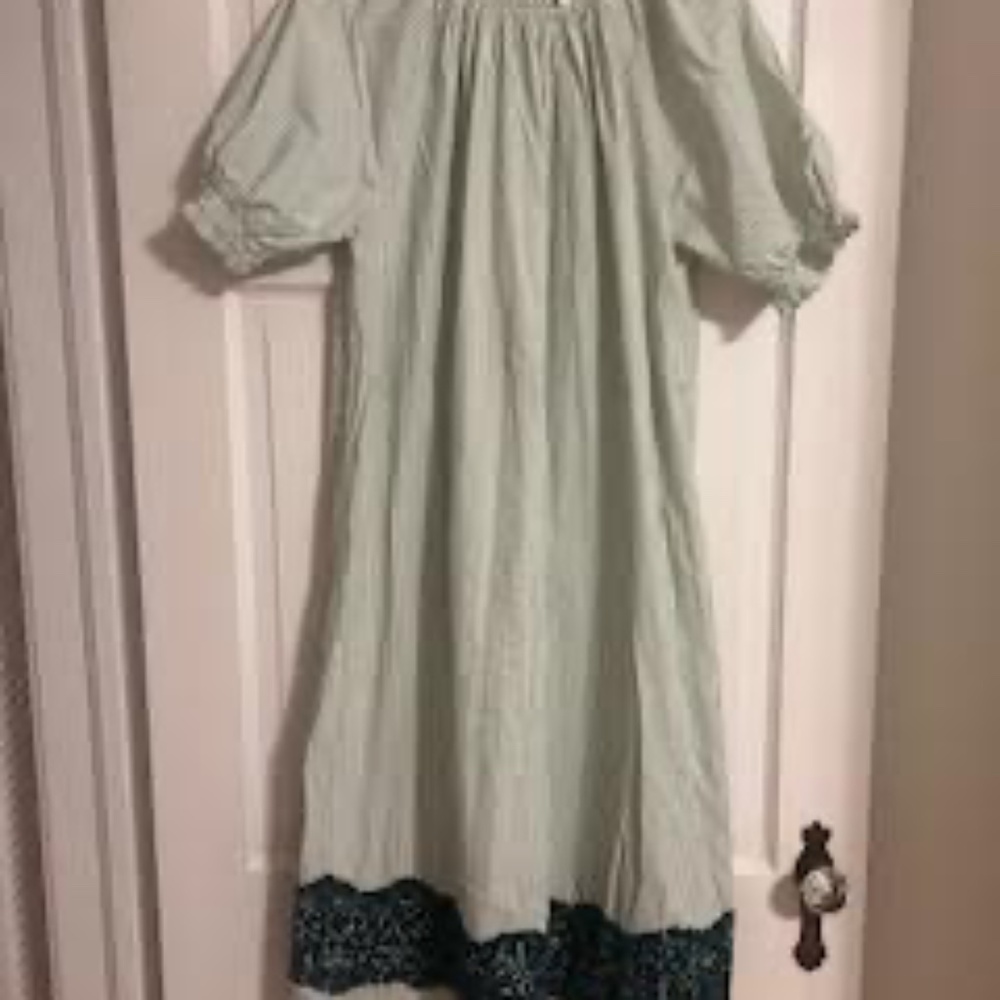 Lake x Mi Golondrina Green Striped Midi Nap Dress